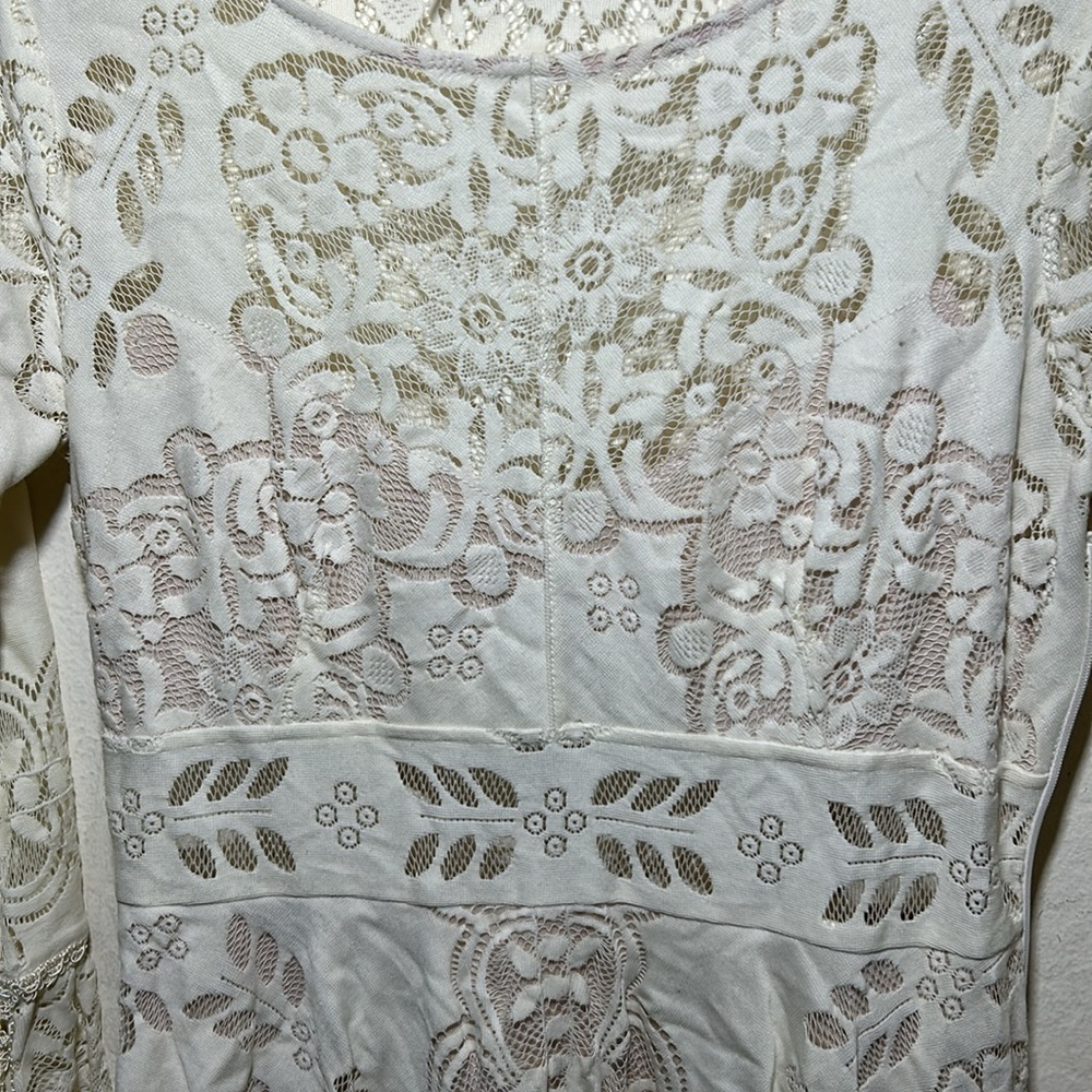 Free People Lace Lovers Dress Cream Size 4 - Picture 8 of 10